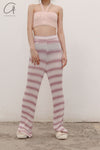 SWAYING/KNIT Crochet Halter Tube Top SW22SST60 Light Pink PS43